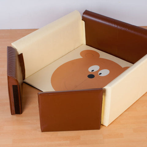 1.4m Square Soft Sided Den-Ball Pits, Down Syndrome, Movement Breaks-Brown/Cream-Learning SPACE