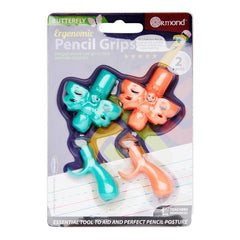2 Ergonomic Pencil Grips - Butterfly-Dyslexia, Dyspraxia, Handwriting, Learning Difficulties, Learning Resources, Neuro Diversity, Ormond, Primary Literacy, Stationery-Learning SPACE