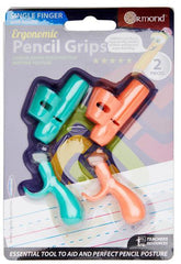 2 Ergonomic Pencil Grips - Single Finger With Handle-Dyslexia, Dyspraxia, Handwriting, Learning Difficulties, Learning Resources, Neuro Diversity, Ormond, Primary Literacy, Stationery-Learning SPACE