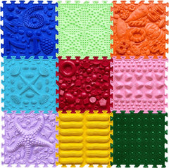 Brightly Coloured Sensory Puzzle Playmats (25cmx25cm) Set of 9-2-12 Piece Jigsaw, AllSensory, Baby Sensory Toys, Down Syndrome, Gifts For 2-3 Years Old, Mats, Mats & Rugs, Multi-Colour, Playmats & Baby Gyms, Sensory Direct Toys and Equipment, Sensory Flooring, Sensory Processing Disorder, Tactile Toys & Books, Vestibular-Learning SPACE