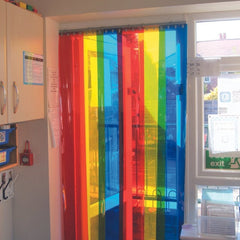 Rainbow Strips Free Flowing Curtains-Calmer Classrooms, Classroom Displays, Helps With, Matrix Group, Playground Wall Art & Signs, Rainbow Theme Sensory Room, Sensory Wall Panels & Accessories-2m x 1m-Learning SPACE