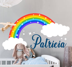 Personalised Sparkly Rainbow Wall sticker-Personalised, Rainbow Theme Sensory Room, Sticker, Wall & Ceiling Stickers, Wall Decor-Learning SPACE