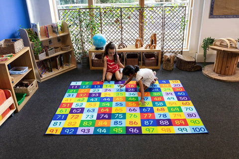 1-100 Numbers 2x1.5m Carpet-Counting Numbers & Colour,Dropship,Educational Carpet,Kit For Kids,Mats & Rugs,Multi-Colour,Rectangular,Rugs,Wellbeing Furniture-Learning SPACE