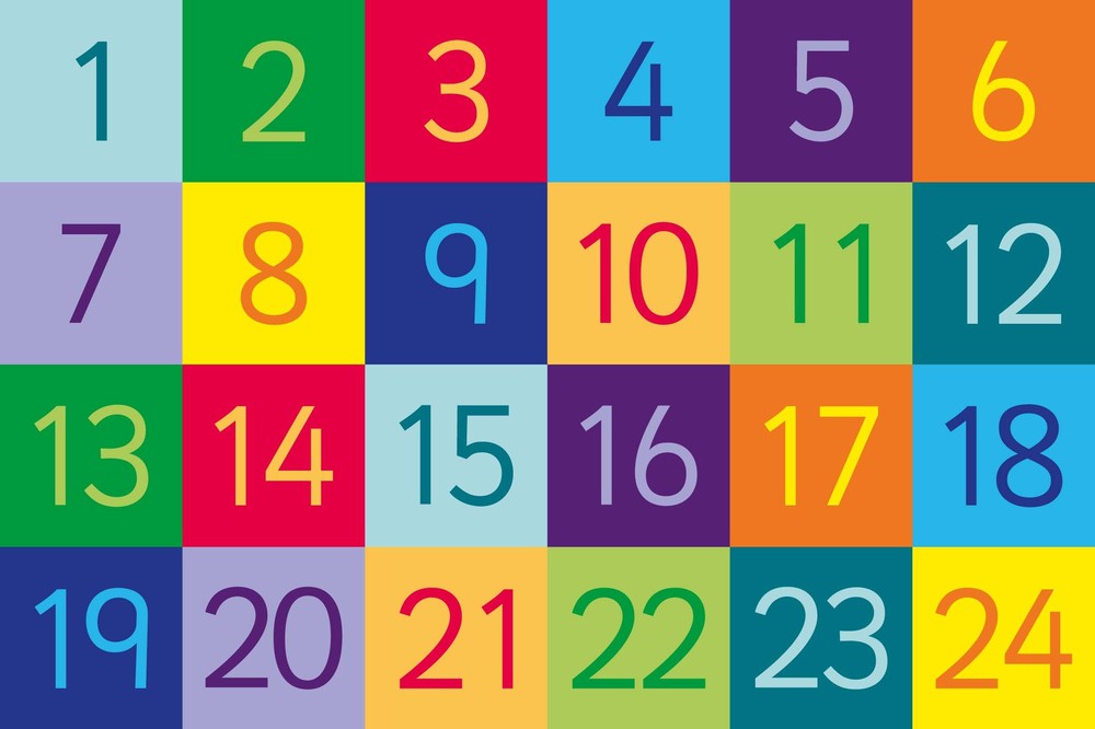 1-24 Numbers 1.5x1m Carpet-Counting Numbers & Colour,Educational Carpet,Kit For Kids,Mats & Rugs,Multi-Colour,Rectangular,Rugs,Wellbeing Furniture-Learning SPACE