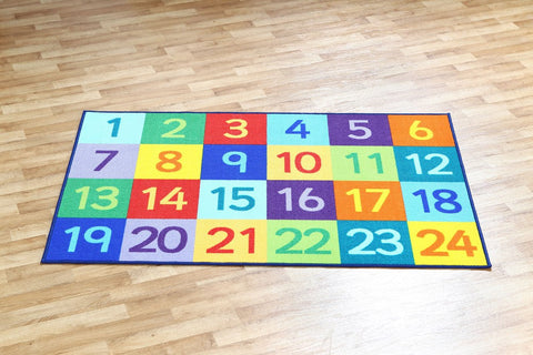 1-24 Numbers 1.5x1m Carpet-Counting Numbers & Colour, Educational Carpet, Kit For Kids, Mats & Rugs, Multi-Colour, Rectangular, Rugs, Wellbeing Furniture-Learning SPACE