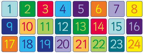 1-24 Numbers Mini Indoor/Outdoor Mats with holdall-Counting Numbers & Colour,Dropship,Educational Carpet,Kit For Kids,Mats,Mats & Rugs,Multi-Colour,Rugs,Sit Mats,Square,Wellbeing Furniture-Learning SPACE