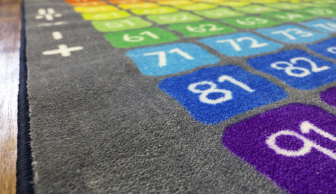 100 Square Counting Grid 2x2m Carpet-Counting Numbers & Colour,Dropship,Educational Carpet,Kit For Kids,Learning Difficulties,Mats & Rugs,Multi-Colour,Rugs,Square,Wellbeing Furniture-Learning SPACE
