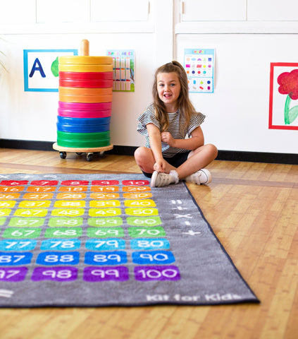 100 Square Counting Grid 2x2m Carpet-Counting Numbers & Colour,Dropship,Educational Carpet,Kit For Kids,Learning Difficulties,Mats & Rugs,Multi-Colour,Rugs,Square,Wellbeing Furniture-Learning SPACE