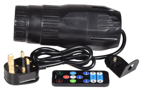 10W LED RGBW Spotlight with Remote Control-Featured, QTX, Sensory Room Lighting, Teenage Lights-Learning SPACE