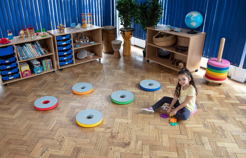 12 Bi-Colour Donut™ Cushions-Classroom Furniture,Classroom Packs,Dropship,Mats,Mats & Rugs,Sit Mats-Learning SPACE