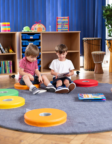 12 Bi-Colour Donut™ Cushions-Classroom Furniture,Classroom Packs,Dropship,Mats,Mats & Rugs,Sit Mats-Learning SPACE