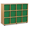 12 Quad Tray Unit-Shelves, Storage, Storage Bins & Baskets, Trays, Wellbeing Furniture-Beech-Learning SPACE