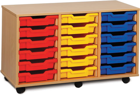 18 Single Tray Unit-Dropship,Shelves,Storage,Storage Bins & Baskets,Trays,Wellbeing Furniture-Beech-MEQ3W-Learning SPACE