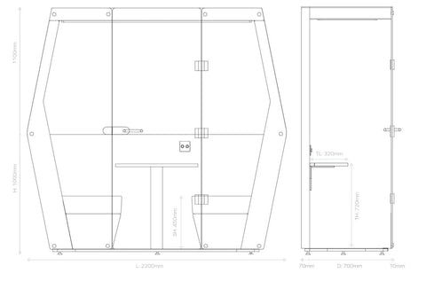 2 Seat Bill-Booth Acoustic Meeting Pod-booth,Noise Reduction,Nooks dens & Reading Areas,pod,Reading Area-Learning SPACE