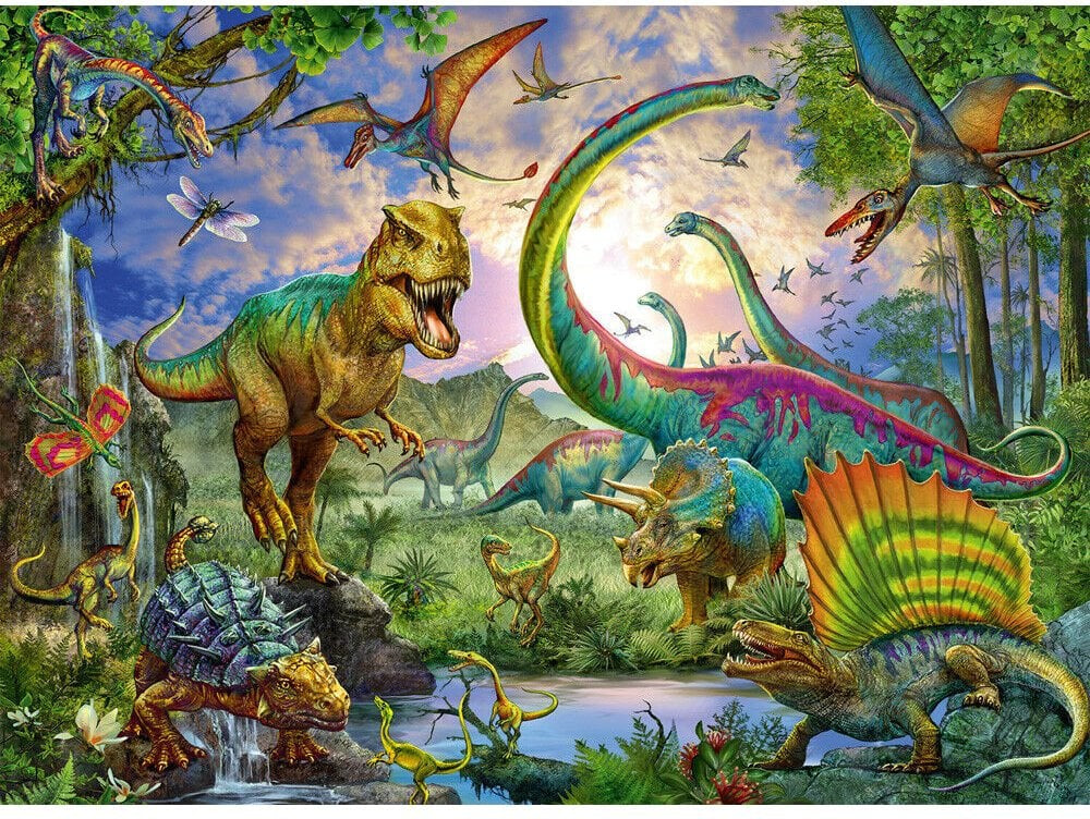 200 Piece Jigsaw Puzzle - Realm Of The Giants Dinosaurs XXL-100-1000 Piece Jigsaw,Dinosaurs. Castles & Pirates,Games & Toys,Gifts for 5-7 Years Old,Imaginative Play,Ravensburger Jigsaws-Learning SPACE