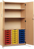 21 Single Tray Storage Cupboard-Cupboards,Cupboards With Doors,Dropship,Storage,Storage Bins & Baskets,Trays,Wellbeing Furniture-Beech-MEQ21C-Learning SPACE