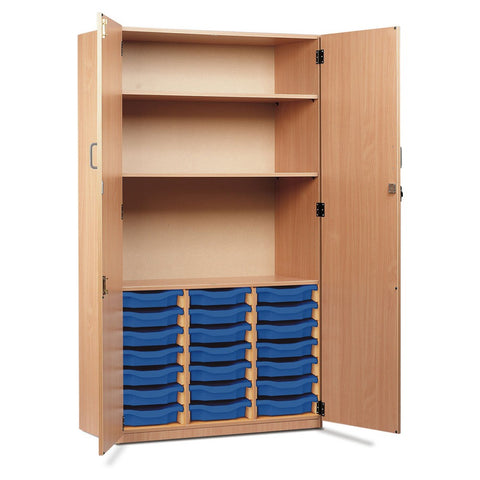 21 Single Tray Storage Cupboard-Cupboards,Cupboards With Doors,Dropship,Storage,Storage Bins & Baskets,Trays,Wellbeing Furniture-Learning SPACE