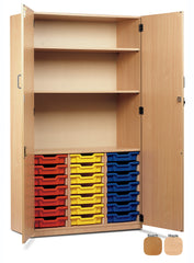 21 Single Tray Storage Cupboard-Cupboards,Cupboards With Doors,Dropship,Storage,Storage Bins & Baskets,Trays,Wellbeing Furniture-Learning SPACE