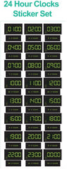 24 Hour Clock Sticker Set-Dropship,Furniture,Sticker,Wall & Ceiling Stickers,Wall Decor,Willowbrook-Learning SPACE