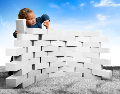 25 White Foam Bricks – Build, Create, and Play!-Building Blocks,Engineering & Construction,Playlearn-Learning SPACE