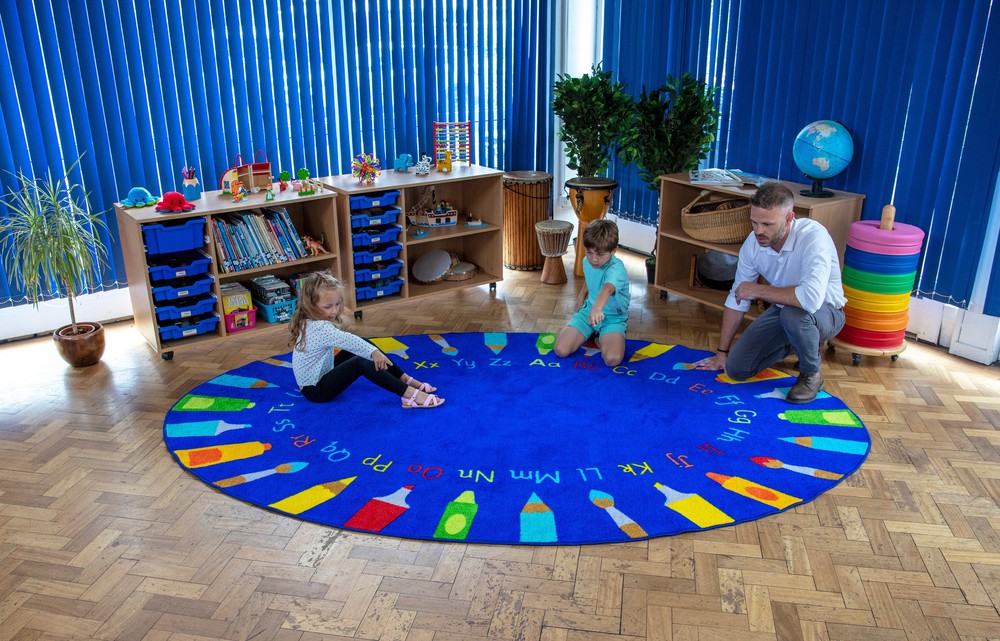 Rainbow™ Oval Pencils Alphabet Carpet - Interactive 3x2m