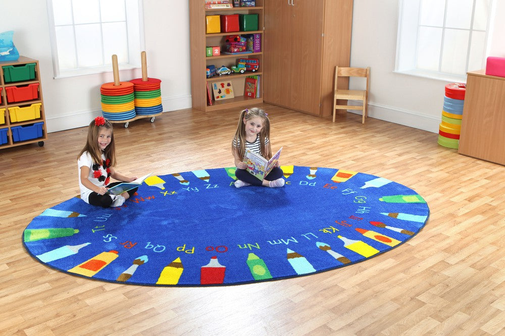 Rainbow™ Oval Pencils Alphabet Carpet - Interactive 3x2m