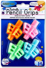 4 Butterfly Junior Pencil Grips-Additional Need, Back To School, Clever Kidz, Dyslexia, Early Years Literacy, Fine Motor Skills, Handwriting, Helps With, Neuro Diversity, Primary Literacy, Stationery, Stock-Learning SPACE