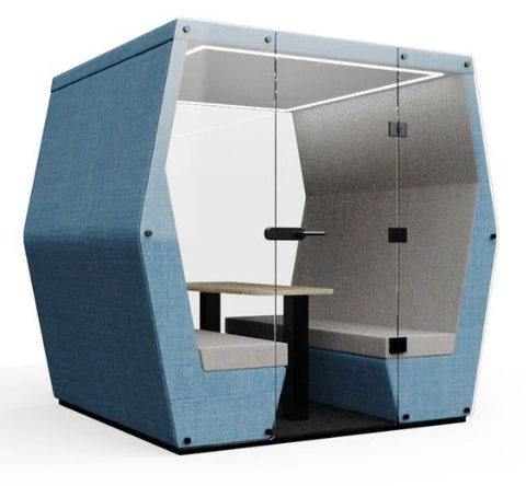 4 Seat Bill-Booth Acoustic Meeting Pod-booth,Noise Reduction,Nooks dens & Reading Areas,pod,Reading Area-Learning SPACE