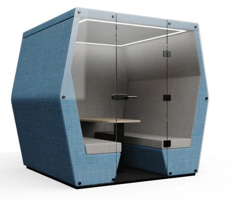 4 Seat Bill-Booth Acoustic Meeting Pod-booth,Noise Reduction,Nooks dens & Reading Areas,pod,Reading Area-Learning SPACE