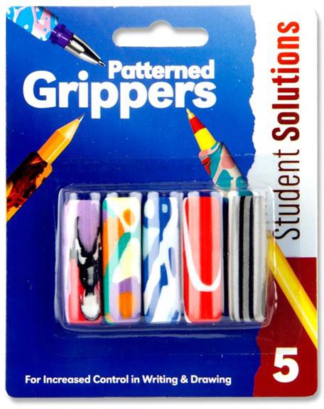 5 Patterned Pencil Grippers-Additional Need, Arts & Crafts, Back To School, Drawing & Easels, Dyslexia, Early Arts & Crafts, Early Years Literacy, Fine Motor Skills, Handwriting, Learning Difficulties, Neuro Diversity, Premier Office, Primary Arts & Crafts, Primary Literacy, Seasons, Stationery, Stock-Learning SPACE