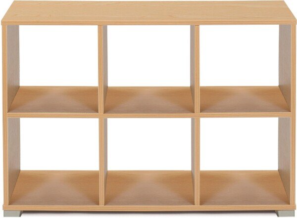 6 Cube Room Divider Horizontal - Bubble Gum Range-Dividers,Dropship,Monarch UK,Shelves,Storage,Wellbeing Furniture-Maple-MEQ9022MAP-Learning SPACE