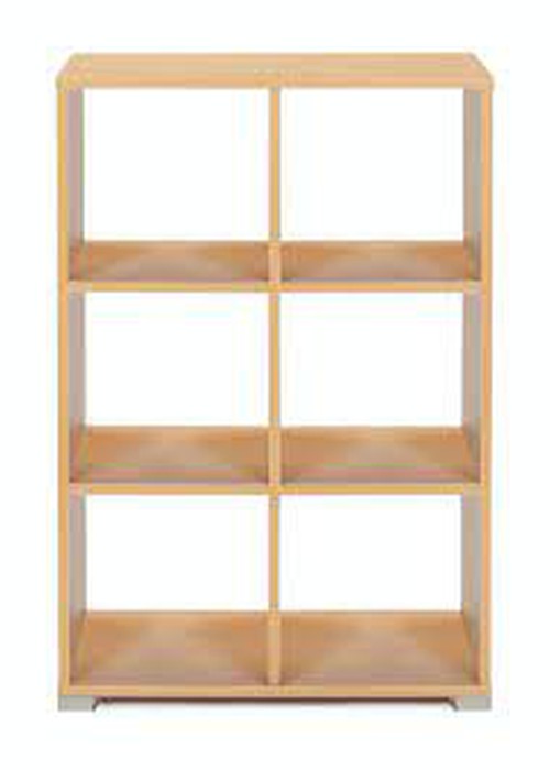 6 Cube Room Divider Vertical - Bubble Gum Range-Dividers,Dropship,Monarch UK,Shelves,Storage,Wellbeing Furniture-Maple-MEQ9023MAP-Learning SPACE