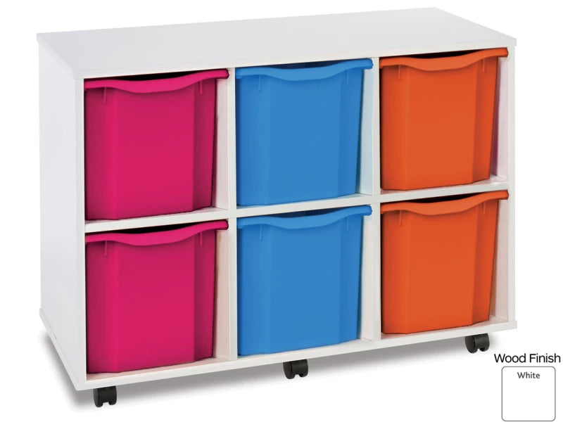 6 Quad Portable Double Tray Unit-Classroom Furniture,Dropship,Furniture,Library Furniture,Monarch UK,Sensory Room Furniture,Storage,Storage Bins & Baskets,Trays,Wellbeing Furniture-Learning SPACE
