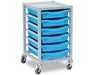 6 single tray unit, mobile W370 x D430 x H685mm (1 column of 6)-Storage,Trays-Learning SPACE