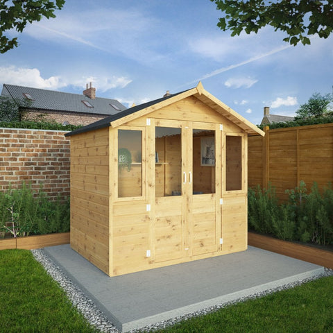 7 x 5 Traditional Double Door Summerhouse-Dropship,Eco Friendly,Forest School & Outdoor Garden Equipment,Mercia Garden Products,Sheds,Wellbeing Furniture-Learning SPACE