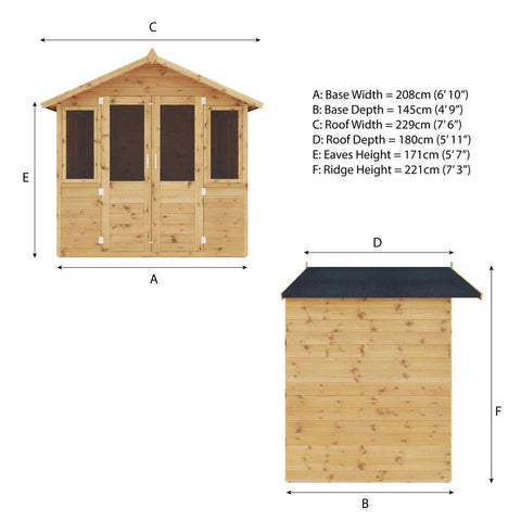 7 x 5 Traditional Double Door Summerhouse-Eco Friendly,Forest School & Outdoor Garden Equipment,Mercia Garden Products,Sheds,Wellbeing Furniture-Learning SPACE