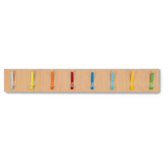 8 Coloured Coat Hook Rail-Cloakroom,Wellbeing Furniture-Beech-Multi-Colour-CH001/MC-Learning SPACE