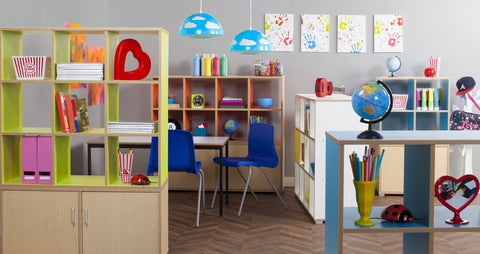 8 Cube Room Divider - Bubble Gum Range-Dividers,Dropship,Monarch UK,Shelves,Storage,Wellbeing Furniture-Learning SPACE