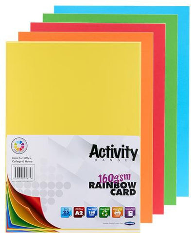 A2 Card 25 Sheets - Rainbow-Art Materials,Arts & Crafts,Baby Arts & Crafts,Back To School,Drawing & Easels,Early Arts & Crafts,Paper & Card,Premier Office,Primary Arts & Crafts,Primary Literacy,Stationery,Stock-Learning SPACE