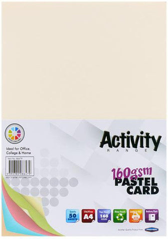 A4 160gsm Card 50 Sheets - Pastel-Art Materials,Arts & Crafts,Back To School,Early Arts & Crafts,Paper & Card,Premier Office,Primary Arts & Crafts,Primary Literacy,Stationery,Stock-Learning SPACE