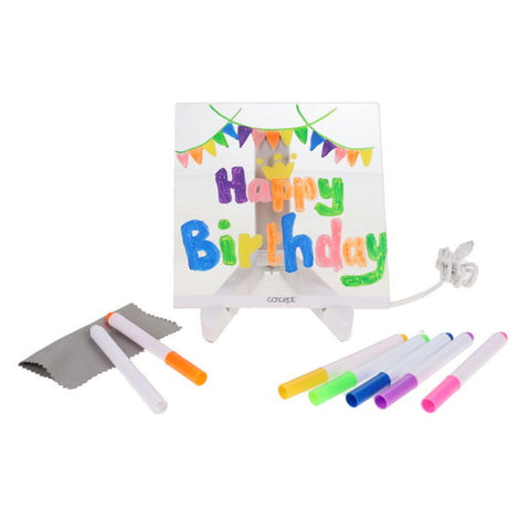 Acrylic LED Message Board - 150 x 150mm-Drawing & Easels,Mark Making,Premier Office,Sensory Light Up Toys,Visual Sensory Toys-Learning SPACE