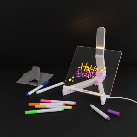 Acrylic LED Message Board - 150 x 150mm-Drawing & Easels,Mark Making,Premier Office,Sensory Light Up Toys,Visual Sensory Toys-Learning SPACE