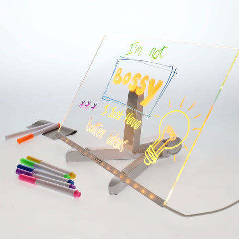 Acrylic LED Message Board (inc 7 markers) - 200x300mm-Drawing & Easels,Mark Making,Premier Office,Sensory Light Up Toys,Visual Sensory Toys-Learning SPACE