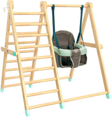 Active-Tots Pikler Style Wooden Climb and Swing-Additional Need, Baby Climbing Frame, Baby Swings, Gross Motor and Balance Skills, Helps With, Indoor Swings, Outdoor Climbing Frames, Outdoor Swings, Seasons, Sensory Climbing Equipment, Summer, TP Toys-Learning SPACE