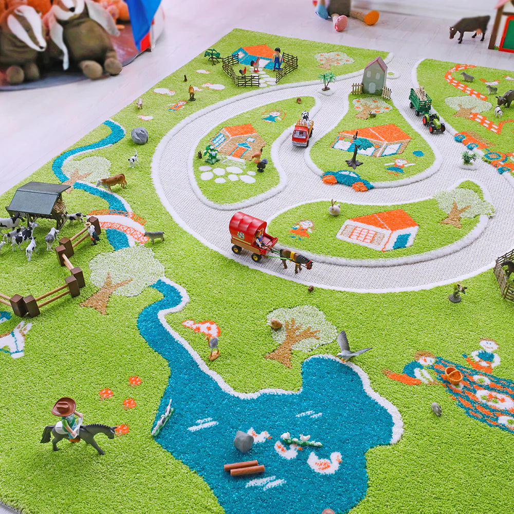 Activity 3D Textured Theme Play Rug-Dropship,EDUK8,Imaginative Play,Mats & Rugs,Role Play,Rugs-Farm-EDFM3D/1-Learning SPACE