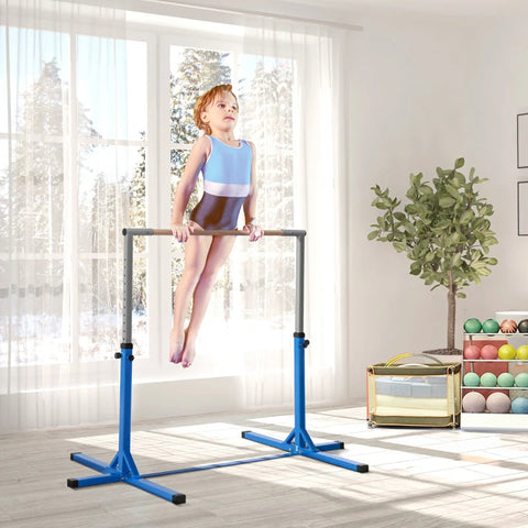 Adjustable Junior Gymnastics Bar – Home Training, Blue-Balancing Equipment,Dropship,Exercise,Gross Motor and Balance Skills-Learning SPACE