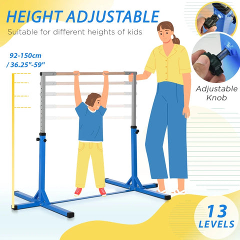 Adjustable Junior Gymnastics Bar – Home Training, Blue-Balancing Equipment,Dropship,Exercise,Gross Motor and Balance Skills-Learning SPACE