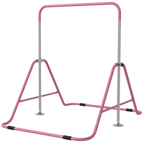 Adjustable Kids Gymnastics Bar – Foldable & Fun Training Bar-Dropship,Exercise,Gross Motor and Balance Skills-Pink-340-005V01PK-Learning SPACE