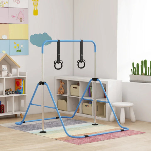 Adjustable Kids Gymnastics Bar with Rings-Balancing Equipment,Dropship,Gross Motor and Balance Skills-Learning SPACE