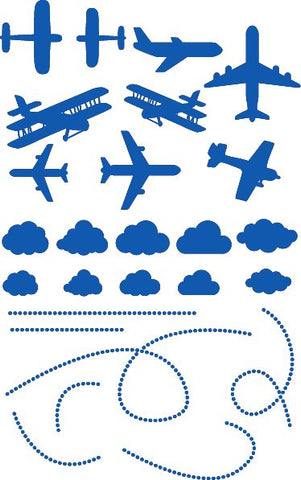 Airplane Wall/Ceiling Stickers-Ceiling Decor,Dropship,Sticker,Wall & Ceiling Stickers-Blue-34x55 cm-A4360-BlueXS-Learning SPACE